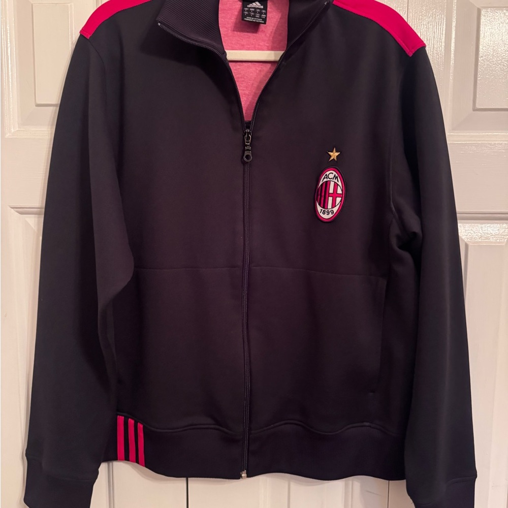 Adidas AC Milan Pink and Black Jacket